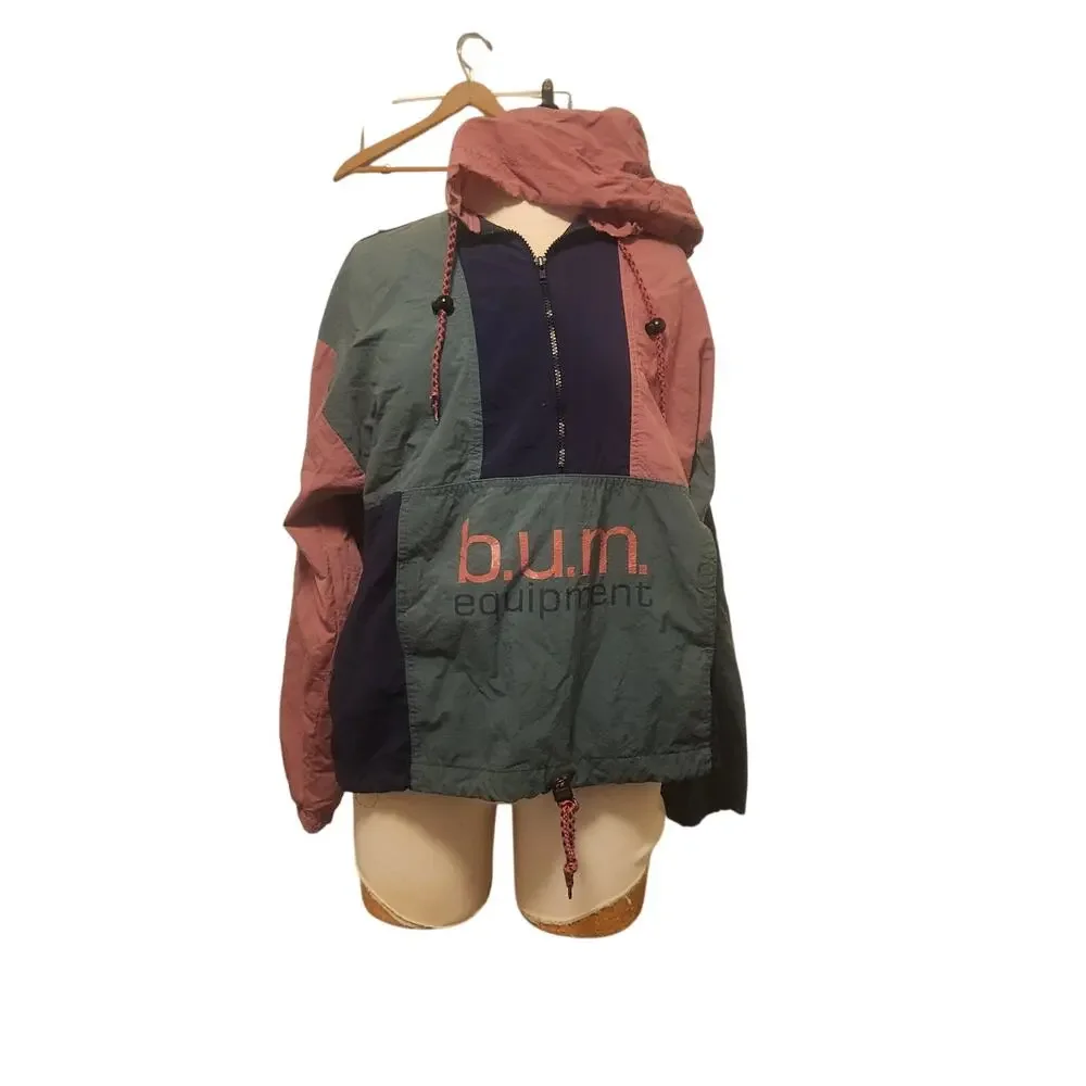 Viva the 90's Vintage Nylon Color Block Bum Equipment Wind Breaker Small